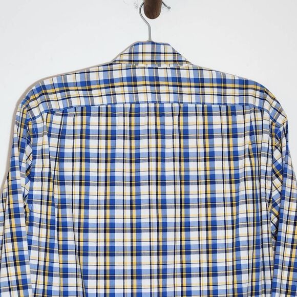 J. Crew Yellow and Blue Plaid Button Down Shirt Size Large Preppy Plaid Shirt - Picture 5 of 8